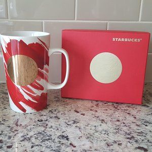 Starbucks Dot Water Color Valentine Red Coffee Mug